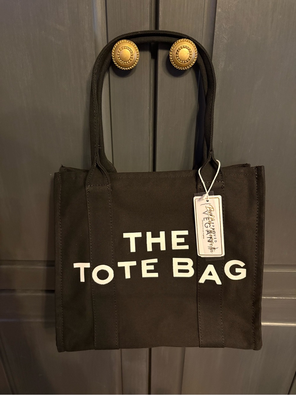 THE TOTE BAG Black Canvas Tote~Not Marc Jacobs
